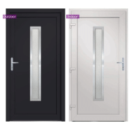 Vidaxl porte d'entrée anthracite 108x208 cm pvc 3187902_3