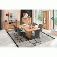 Lot de 2 chaises design Halsou - tissu anthracite - pieds métal laqué noir - style rétro - dossier ergonomique avec poignée_3