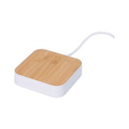 Support mobile en ABS recyclé - Chargeur rapide sans fil intégré 15W - Recouvert de bambou_3