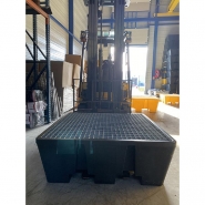 Bac de rétention 4 fûts ECO - PEHD - 475L - caillebotis acier galvanisé - Plast'Up Rotomoulage_3