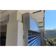 Brise soleil orientable autoportant sur mesure - lame galbée 80 mm - aluminium extrudé - motorisé - fabrication française_3