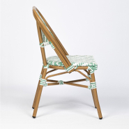 Chaise de terrasse graphique, solide et pratique - alma - tressage vert et blanc_3