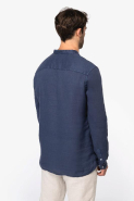Chemise écoresponsable homme - Col Mao - Lin délavé - Réf: NS507 - Native Spirit_3