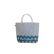 Sac à provisions en feutre RPET personnalisé - impression quadri - poignées courtes et soufflet d'aisance_3