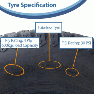 27x10.50-15 Pneus pour tondeuses à gazon 4 plis Multi Turf Grass P332A Wanda 600kgs (Lot de 3)_3