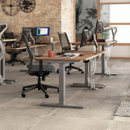 Bureau TRAM avec mémorisation de hauteur - Mobel Linea - 120, Blanc, Acacia clair_3