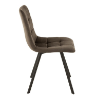 Chaise Milena marron - métal laqué noir et velours doux - design élégant et confortable_3