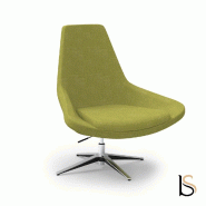 Fauteuil Lounge pivotant Storn - Mobel linea. - Haut, Beige_3
