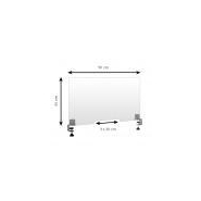 Séparateur central pour bureau/table transparent H 55 x L 90 cm - Plexiglass 4 mm - Fixation étau médian - Réf : 490763_3