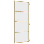 Vidaxl porte intérieure mince doré 83x201,5 cm verre trempé aluminium 155133_3