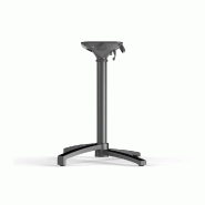 X Cross table de bistrot avec piètement noir + plateau HPL noir 70x70 cm_3
