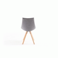 Lot de 2 chaises Sylvain en tissu gris - pieds en hêtre naturel - design chic et confortable_3