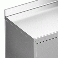 Meuble inox pour machine à café - 800 x 600 mm - Étagère réglable - 2 compartiments_3