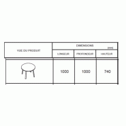 Table de réunion ronde Ogi - MDD. - 120, Anthracite, Bouleau clair_3