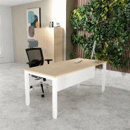 Bureau Professionnel Tempo Mobel Linea. - Blanc 9010, 160, Chêne moyen , Oui_0