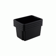 Boîte de rangement en polypropylène noir - 16L - Superposable - Sans couvercle_3