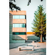 Banc public Volga UM369 - béton préfabriqué blanc granite lisse_3