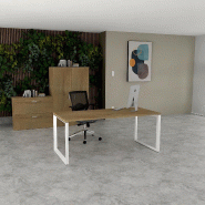 Bureau droit individuel Star - Mobel Linea - Blanc 9010, 160, Non, Chêne veiné_0