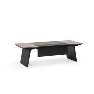 Bureaux de direction en bois naturel avec plateau en cuir - MAKI - Bürotime_3