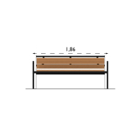 Banc public Taberg réf 8037061 - Hags - Montage en 1 heure - Dimensions 1860x500x800 mm - Poids 49 kg_3