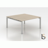 Ensemble de 2 bureaux Bench ECO - Mobel Linea - 120, Alu, Acacia foncé_3