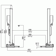 Pont élévateur 2 colonnes 8T wifi avec bras en M_3