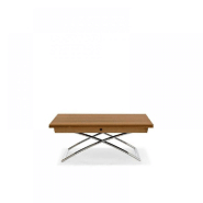 Table basse relevable et extensible MAGIC-J - Bois Graphite - Piétement chromé - Réglable en 7 hauteurs_3