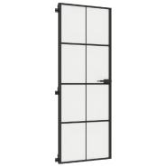 Vidaxl porte intérieure mince noir 76x201,5 cm verre trempé aluminium 155125_3