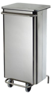 Poubelle mobile à pédale Collecroule Carene - 70/110L - Acier poudré anti-UV ou Inox - 2 Roulettes_3