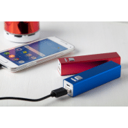 Power bank en aluminium - 2200 mAh - câble micro USB inclus - couleur rouge_3