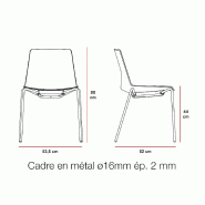 Chaise de réunion pieds métal CLUE - Offisit - Gris anthracite_3