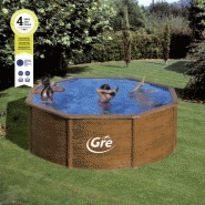 Piscine ronde en acier ø3,20m x h: 1,22m - imitation bois - filtration à cartouche_3