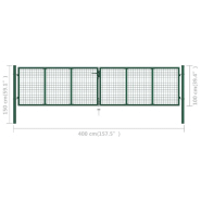 Vidaxl portail en treillis de jardin acier 400 x 100 cm vert 145748_3