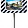 Miroir de rue règlementaire en agglomération - incassable Vialux® avec cadre rayé noir et blanc - distances d'observation 8, 10 et 15m_3
