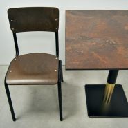 Table de restaurant chic PRAGUE - Piétement personnalisable - Plateaux carrés et ronds jusqu'à 90cm_3