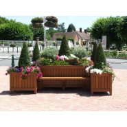 Ensemble jardinières et bancs en bois massif AGORA - 3 séries disponibles - Aménagement urbain_3