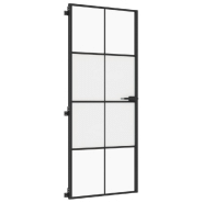 Vidaxl porte intérieure mince noir 83x201,5 cm verre trempé aluminium 155126_3