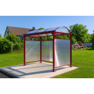 Abri bus Vision - 2.5m x 1.6m - capacité 5 à 6 personnes - parois vitrées Sécurit - toiture polycarbonate_2