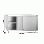 Meuble bas inox central P 700 mm avec portes -_3