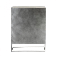 Buffet Tina - 2 portes en bois marron avec pieds en métal noir et 3 étagères de rangement_3