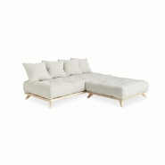 Canapé convertible futon Senza - Pin naturel - Coloris naturel - Couchage 90 x 200 cm - Design minimaliste Karup_3