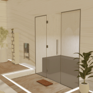 Kit de construction cabine de hammam - Paroi vitrée à carreler 180x120 avec générateur vapeur et accessoires inclus_3