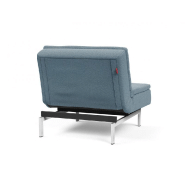 Innovation Living - Fauteuil design Dublexo convertible lit 90x115 cm - Pieds chromés - Tissu Soft Indigo_3