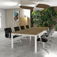 Table de reunion tempo 8-10 personnes - MOBEL LINEA - blanc 9010, 300, chêne veiné_3