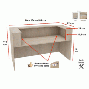 Bureau d'accueil Delta First - Mobel Linea - 144, Blanc et noir_3