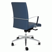 Fauteuil direction VIVA - Finition cuir - Accoudoirs fixes chromés - Haut dossier avec appui-tête - Référence VP02_3