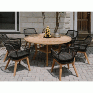Fauteuil de jardin olivia noir 83x60x63cm – MTF – teck et résine tressée – 2nab2207_3