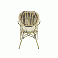 Tango - Fauteuil de bistrot en rotin synthétique bambou-blanc/noir_3