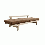Banquette convertible futon STEP en pin massif - Coloris mocca - Couchage 70 x 200 cm - Design élégant et compact_3