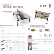Bureau d'entreprise open space fixe et classique - Forme rectangulaire - Gamme CINÉTIC Pied A_3